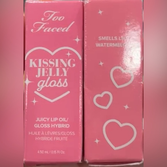 SOLD - Too Faced Kissing Jelly Lip Oil Gloss - Sour Watermelon (4.50 mL/0.15 OZ) - Picture 3 of 13
